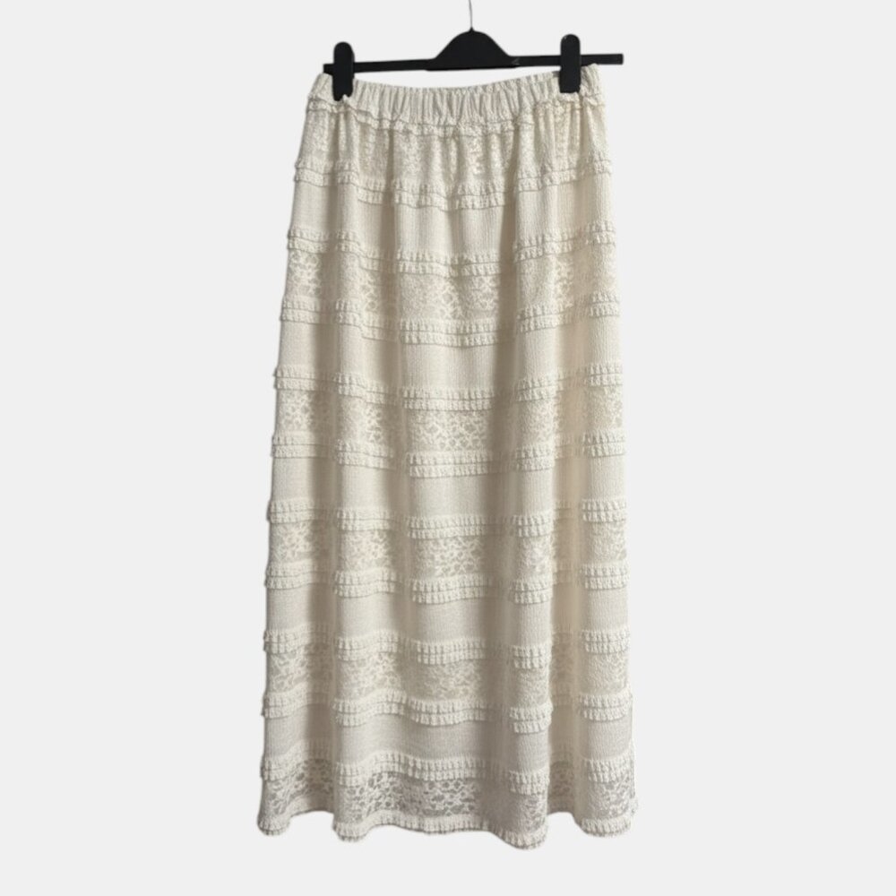 AND NOW THIS RUFFLED LACE MAXI SKIRT NWT SIZE M - Picture 5 of 6